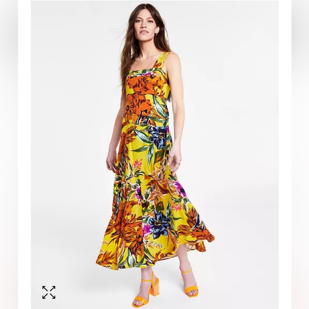 Floral Yellow Maxi Dress